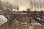 Vincent Van Gogh The Parsonage Garden at Nuenen in the Snow (nn04) Spain oil painting reproduction